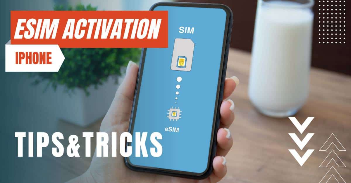 suggerimenti per l'attivazione di esim dell'immagine in primo piano per iPhone