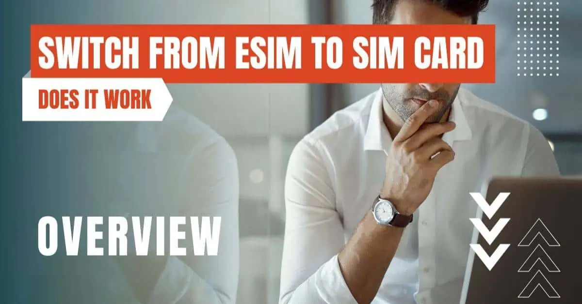 قم بالتبديل من الصورة المميزة لبطاقة esim إلى بطاقة sim الفعلية